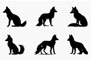 Arctic Fox Silhouette Clipart Set, an Animal Illustration by Gfx Expert Team (Thumbnail 2 of 3)