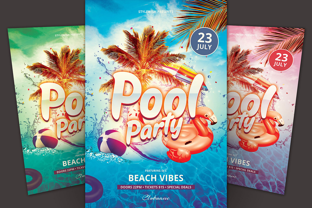 Pool Party Flyer, a Flyer Template by styleWish