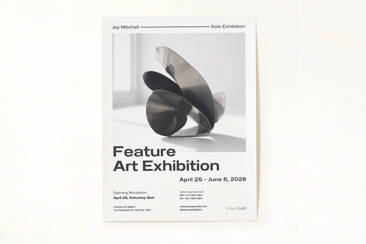 Minimal Exhibition Poster Template, a Poster Template by LePosey Studio (Photo 4 of 9)