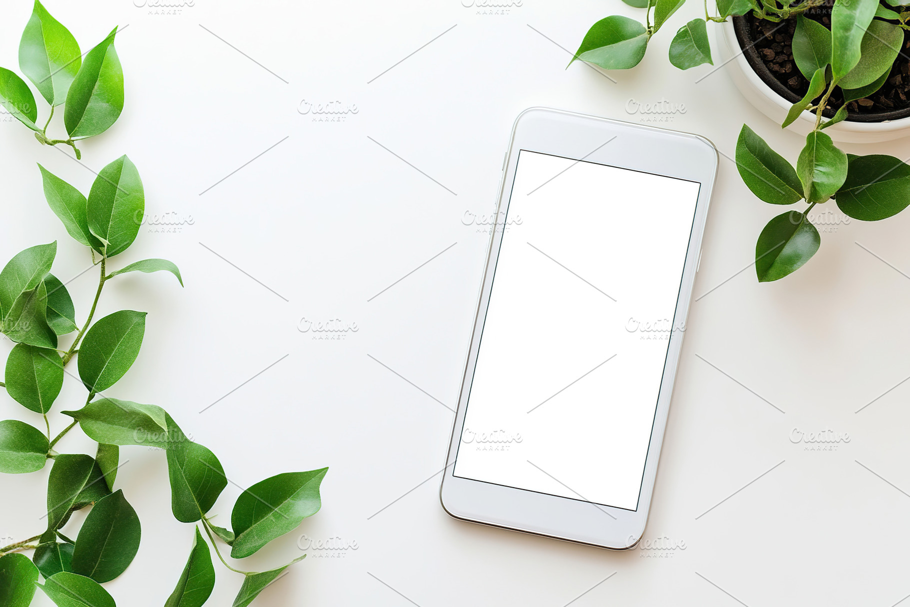 Mockup smartphone with a blank screen on white background, a Business Photo by AlyaAnd