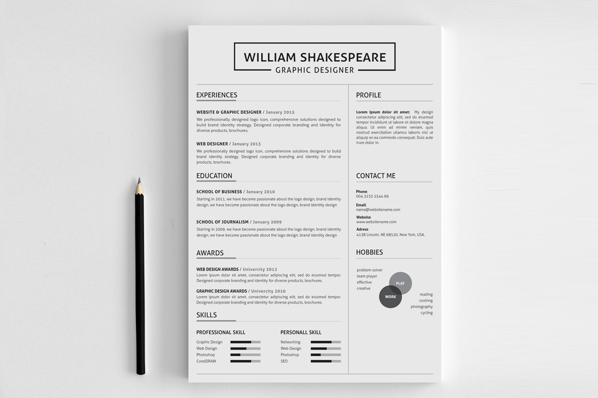 Resume/CV, a Resume Template by resumetemplathttps://d3es (Photo 3 of 4)