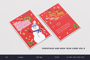 Christmas And New Year Card Vol.9, an Invitation Template by Bewalrus Studio