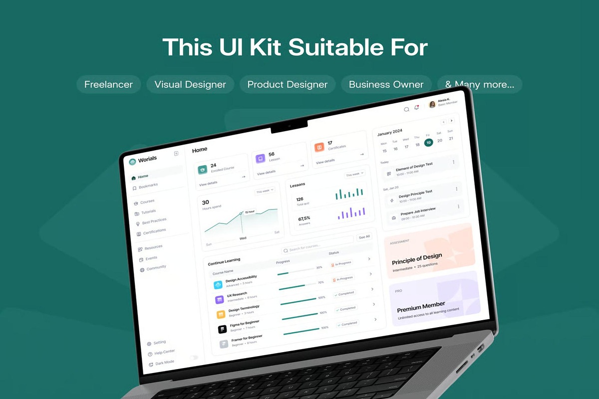 Academic - Edutech Dashboard UI Kit, an UI Kit Template by Lumina_ui_ux202 (Photo 3 of 7)