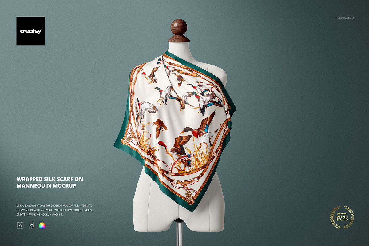 Silk Scarf on Mannequin Mockup, a Mockup by creatsy5 (Photo 1 of 7)
