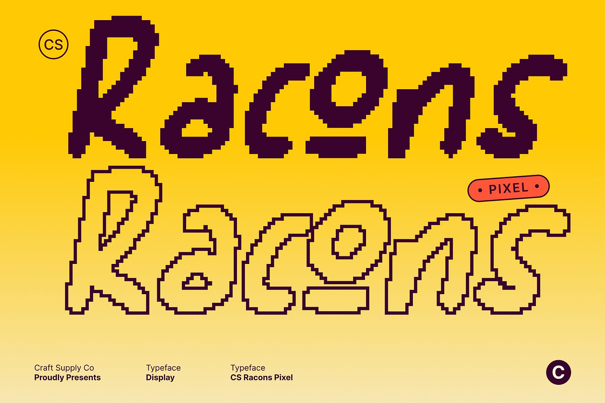 CS Racons Pixel, a Handwritten Font by Craft Supply Co. (Photo 1 of 8)