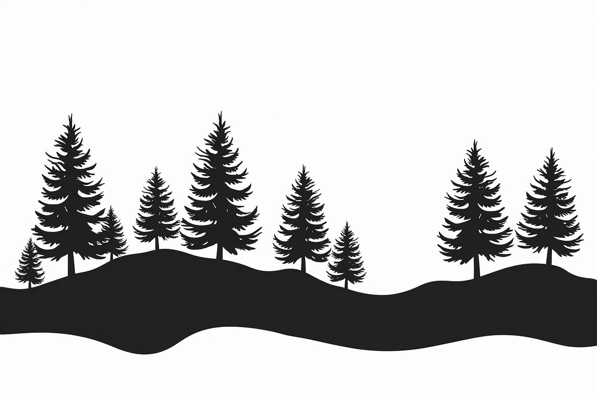 Pine Forest Silhouette Bundle, a Graphic by balal (Photo 14 of 16)