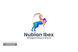 Nubian Ibex Gradient Colorful Logo, a Branding & Logo Template by ivan_artnivora