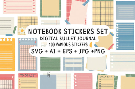 Notebook stickers set