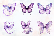 Pastel Purple Butterflies PNG, an Illustration by RobertsArt (Thumbnail 2 of 7)