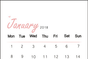 Sweet Pink Calendar