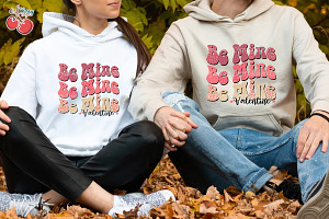 Be Mine Valentine Retro Groovy PNG