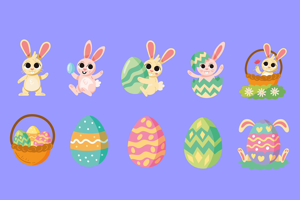 Easter Bunny & Eggs Set