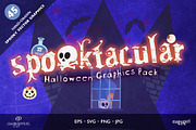 Spooktacular: Halloween Clipart, a Seasonal Illustration by cugypress (Thumbnail 1 of 4)