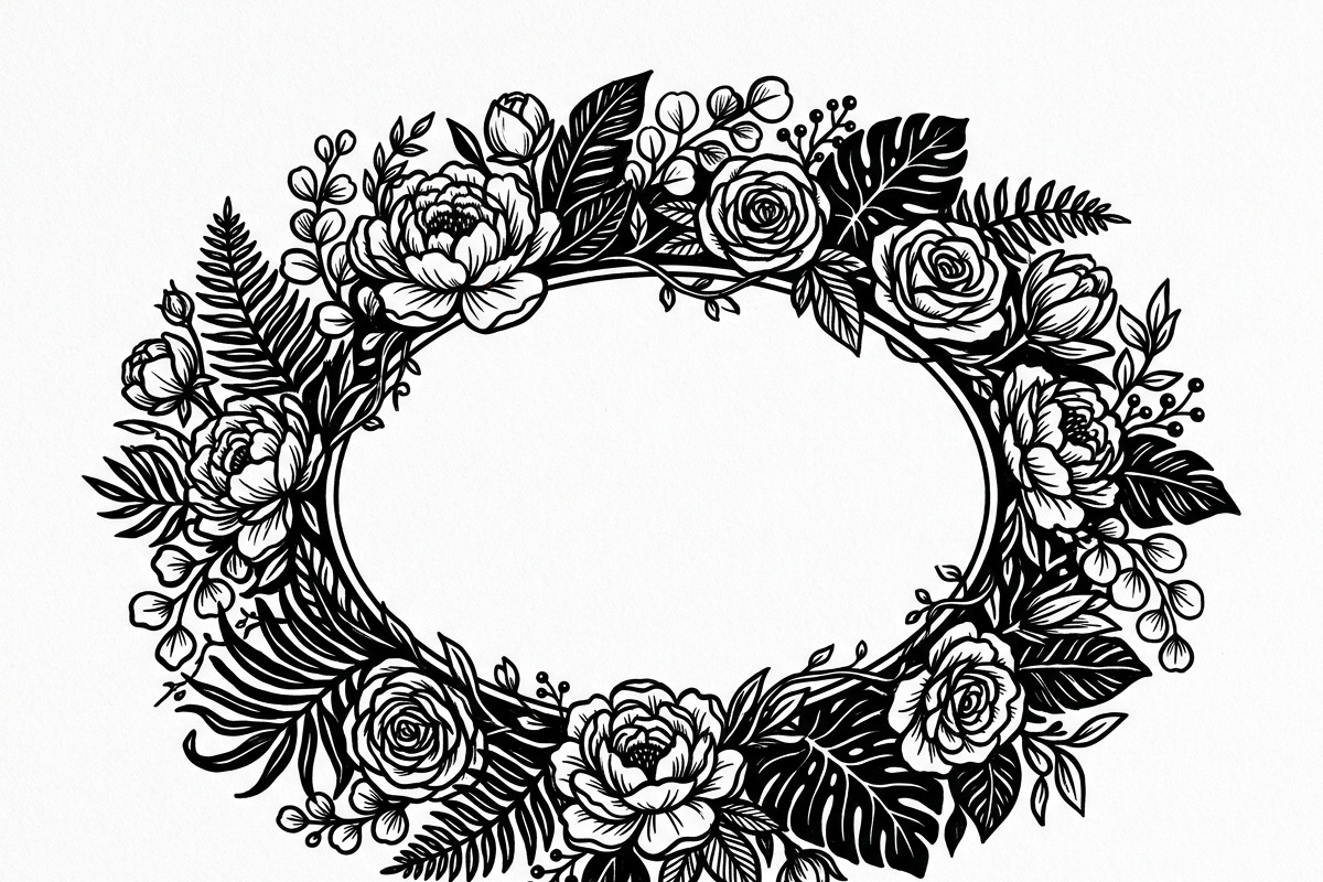 50 Elegant Floral Oval Mirror Frame, a Decorative Illustration by Amazin_art (Photo 8 of 26)