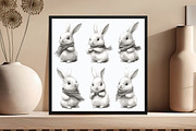 Watercolor Bunny Illustration PNG, an Animal Illustration by DreamCafeArt (Thumbnail 3 of 6)