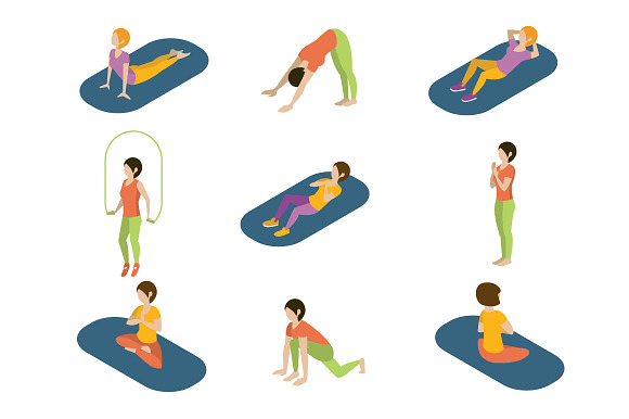 Girl In The Gym 3D Isometric