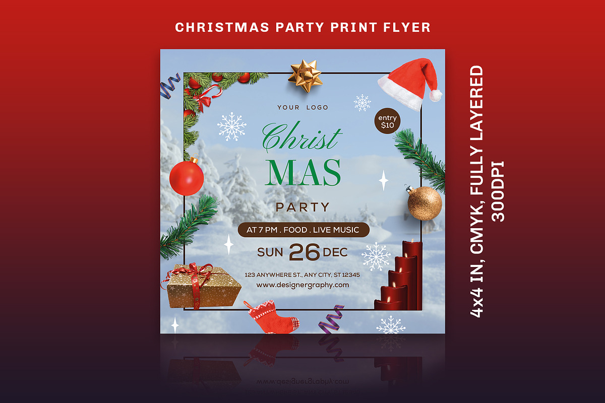 Christmas Party Flyer, a Flyer Template by designerzDukan (Photo 1 of 2)
