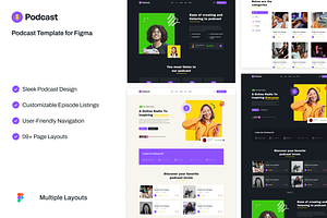 Podcast - Template UI Kits for Figma, an UI Kit Template by YoArts