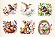 Floral Animals Clipart, Spring Clipa, an Illustration by DreamArtGraphic (Thumbnail 4 of 5)