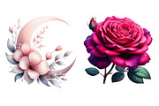 Watercolor Pink Flowers Clipart, an Illustration by Dream Creation (Thumbnail 6 of 6)