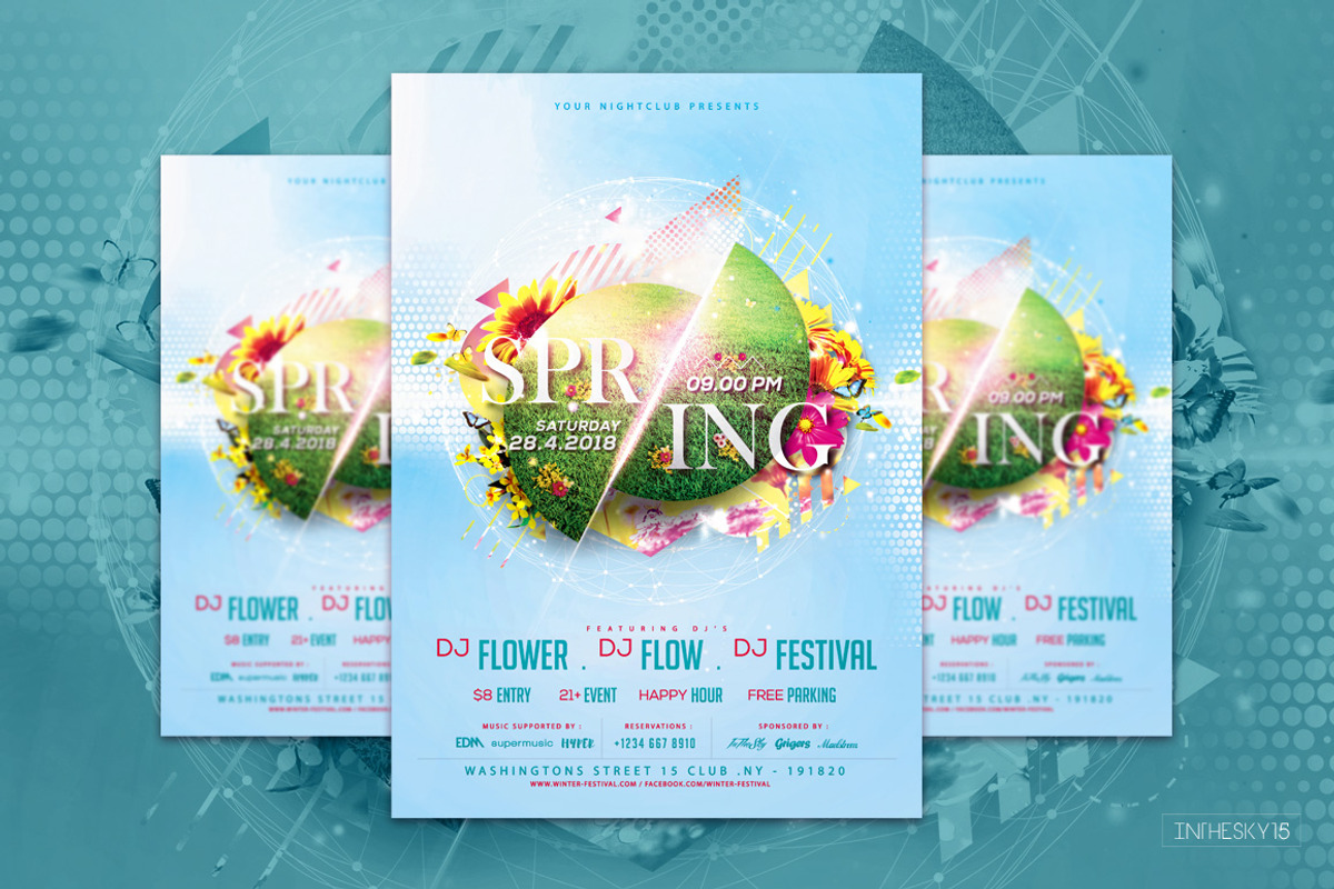 Spring Bash Flyer Template, a Flyer Template by InTheSky15 (Photo 3 of 5)