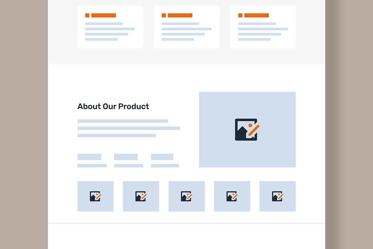 UX UI Website Landing Page Wireframe, a Wireframe Template by MightyDesign (Photo 3 of 9)
