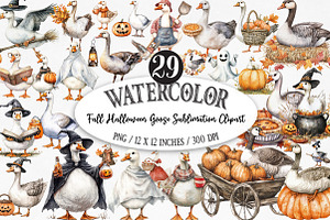 Fall Halloween Goose Sublimation, an Illustration by Designking