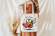 Whimsical Cute Bee Clipart, a Seasonal Illustration by designcity5 (Thumbnail 5 of 5)