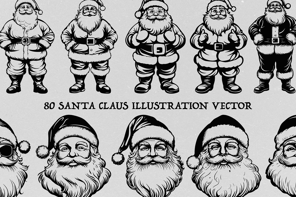 80 Santa Claus Illustration Vector, a Person Illustration by Alternate Studio (Photo 1 of 8)