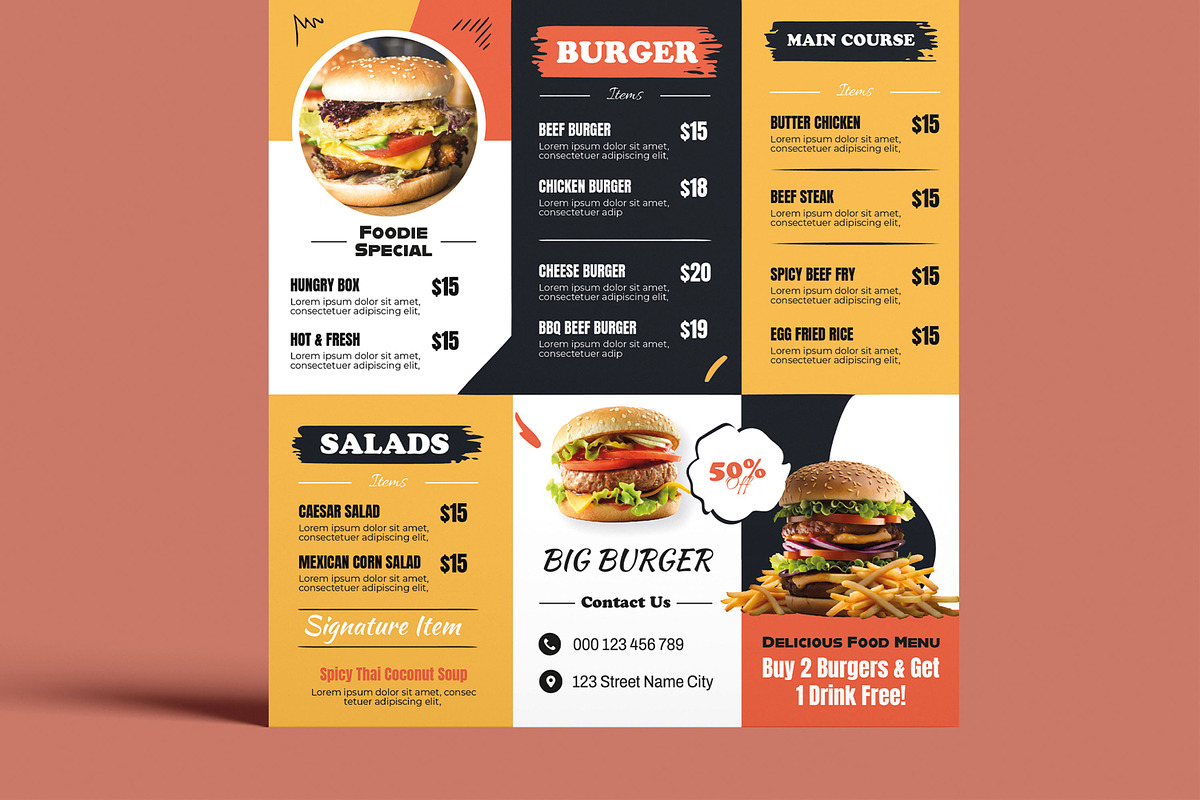 Food Menu Template, a Flyer Template by MightyDesign (Photo 5 of 8)