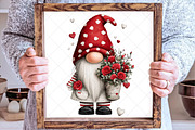 Watercolor Valentines Gnome Clipart, an Illustration by SinaCreation (Thumbnail 5 of 7)