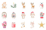 Cute Boho Christmas Watercolor Clipa, an Illustration by Designworld (Thumbnail 4 of 5)