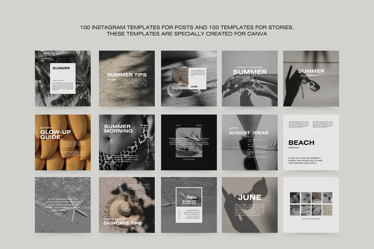 Aesthetic Instagram Templates Summer preview 6