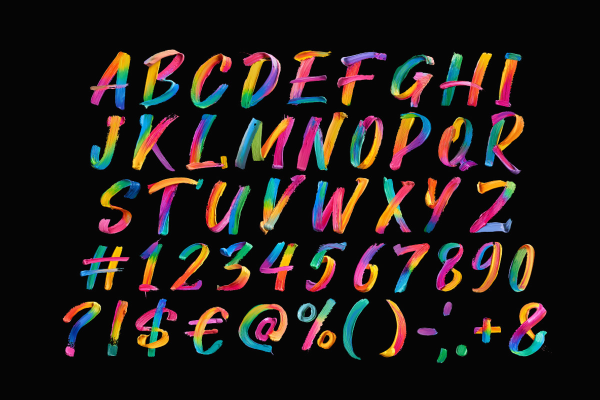 Rainbow Brush Font, a Handwritten Font by Handmadefont (Photo 2 of 11)