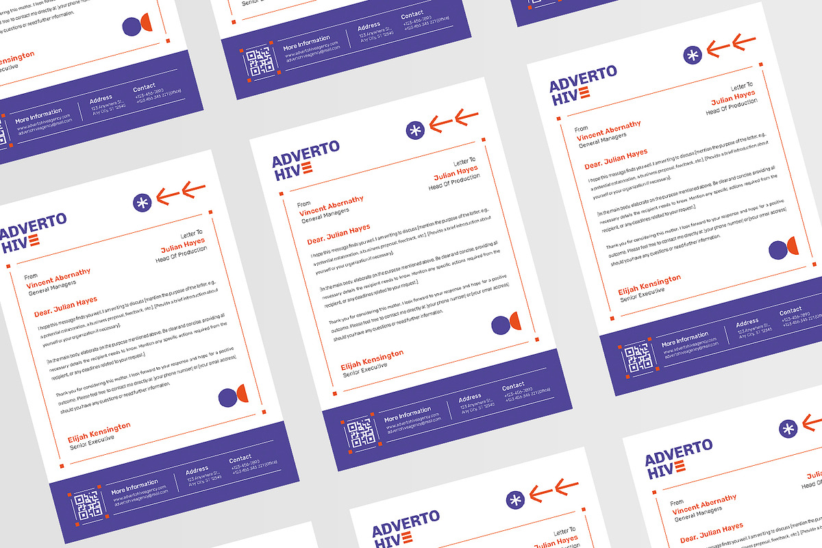 Advertohive Agency - Letterhead, a Print Template by Esensifiksi.studio (Photo 2 of 3)