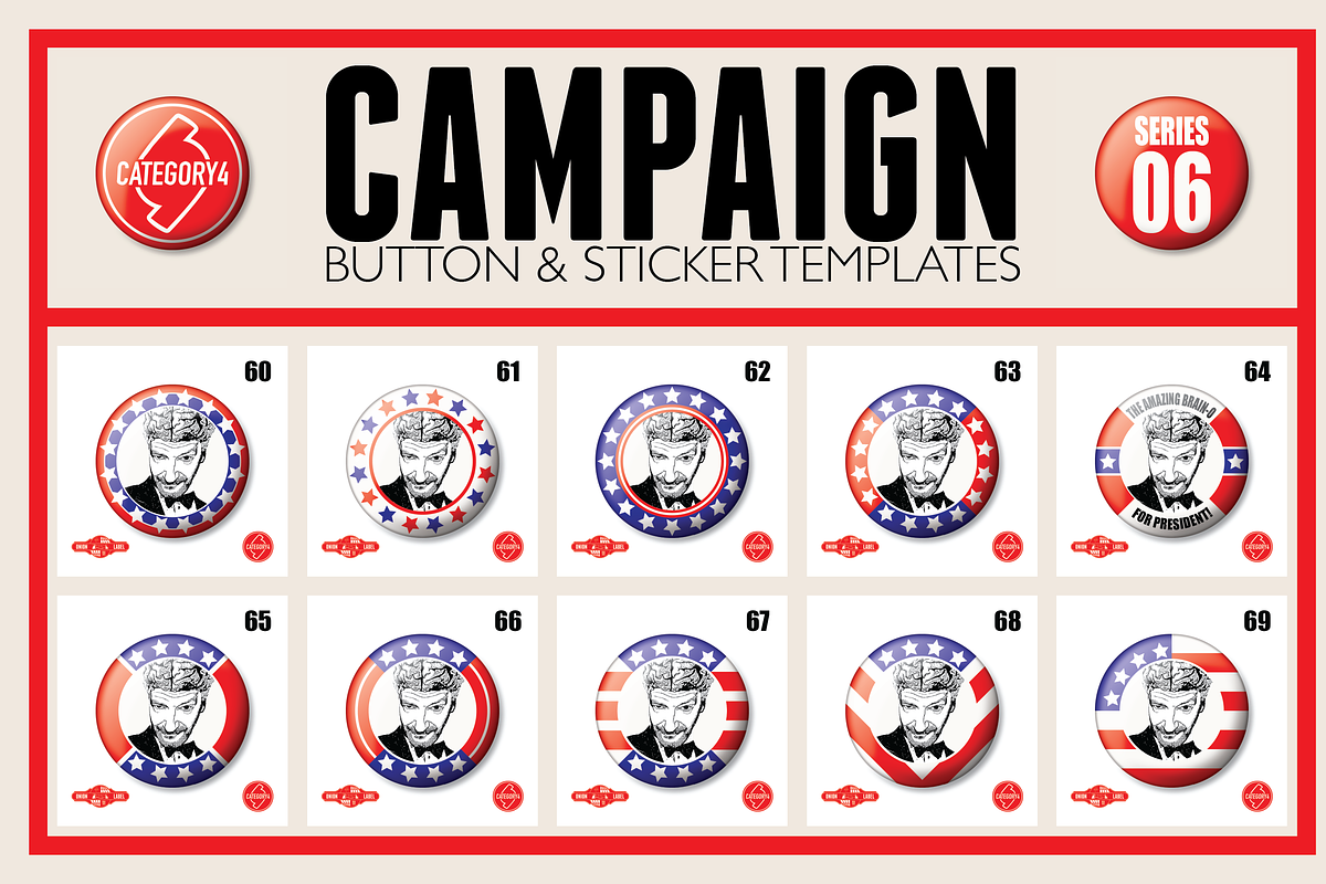 Vintage Campaign Button Templates 06, an Illustration by category4 (Photo 2 of 4)