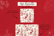 Christmas Toile Chinoiserie Pattern, a Pattern Graphic by Paper & Pattern Studio (Thumbnail 3 of 9)