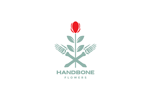 hand bones with flowers rose logo, a Branding & Logo Template by devastd