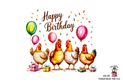 10 Funny Chicken Birthday PNG, a Graphic by Black Gallery (Thumbnail 2 of 11)