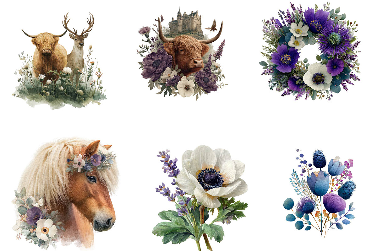 Scotland Inspired Watercolour, a Seasonal Illustration by CreationArt (Photo 3 of 5)