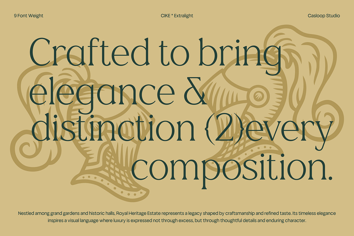 Cike – Flare Luxury Sans Typeface, a Serif Font by Casloop Studio (Photo 5 of 10)