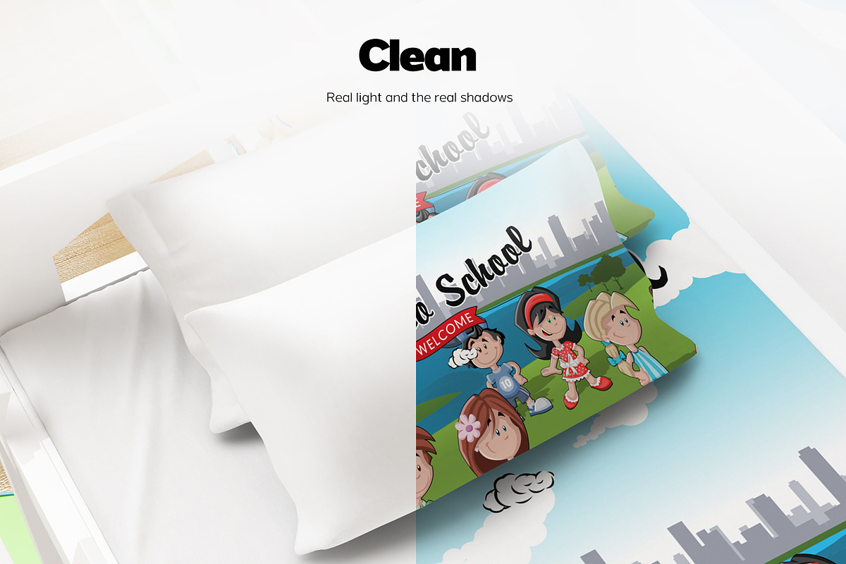 KID'S Bedroom Set Interior Mockups, a Books & Magazine Mockup by Kongkow (Photo 2 of 9)