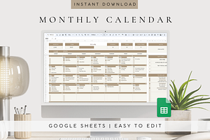 Google Sheets Monthly Calendar 2024