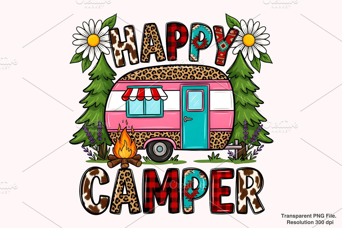 Happy Camper PNG, a Graphic by Clipart Bloom (Photo 1 of 3)