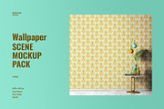 Wallpaper Scene Mockup Pack, a Household Mockup by Designertale (Thumbnail 1 of 7)
