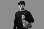 Canvas Tote Bag Mockup with Man, a Merchandise Mockup by graphypix (Thumbnail 4 of 4)