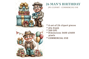 Man's Birthday Clipart JPG, a Person Illustration by Memories By Lea (Thumbnail 2 of 20)