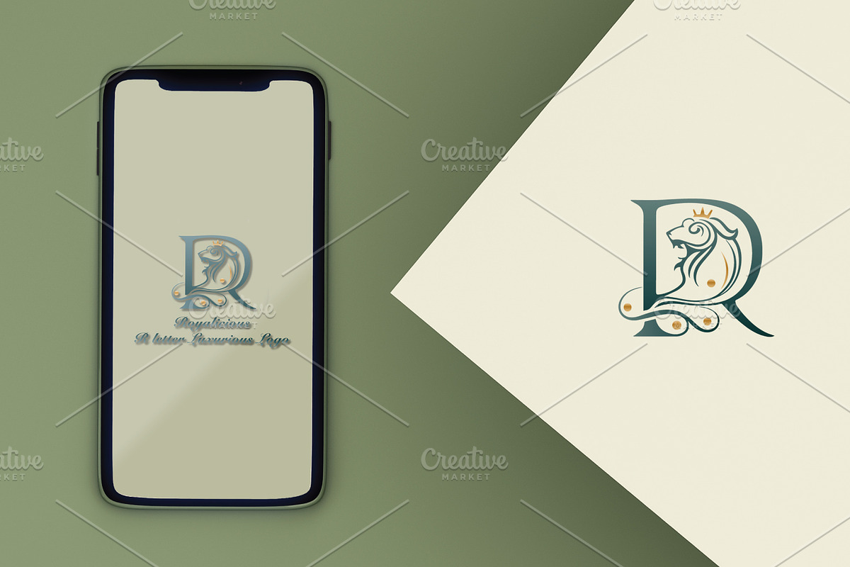 Royalicious R letter Luxurious lion, a Branding & Logo Template by FusionadCreates (Photo 3 of 6)