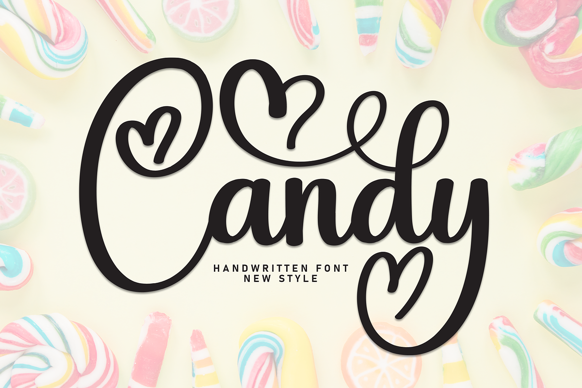 Candy | Script Font, a Handwritten Font by Scratchones (Photo 1 of 9)