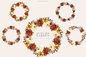 Autumn Garden Watercolor Florals